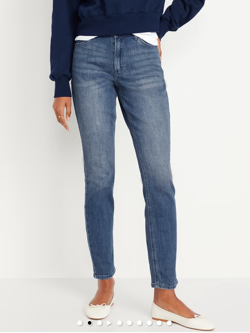 Old Navy Classic High-Waisted Wow Straight Ankle Jeans 8 TALL
